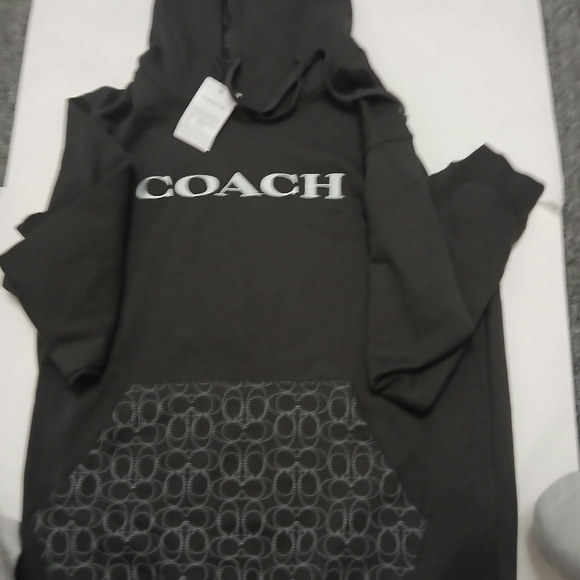 Coach Charcoal Hoodie with Signature Logo - Picture 3 of 5